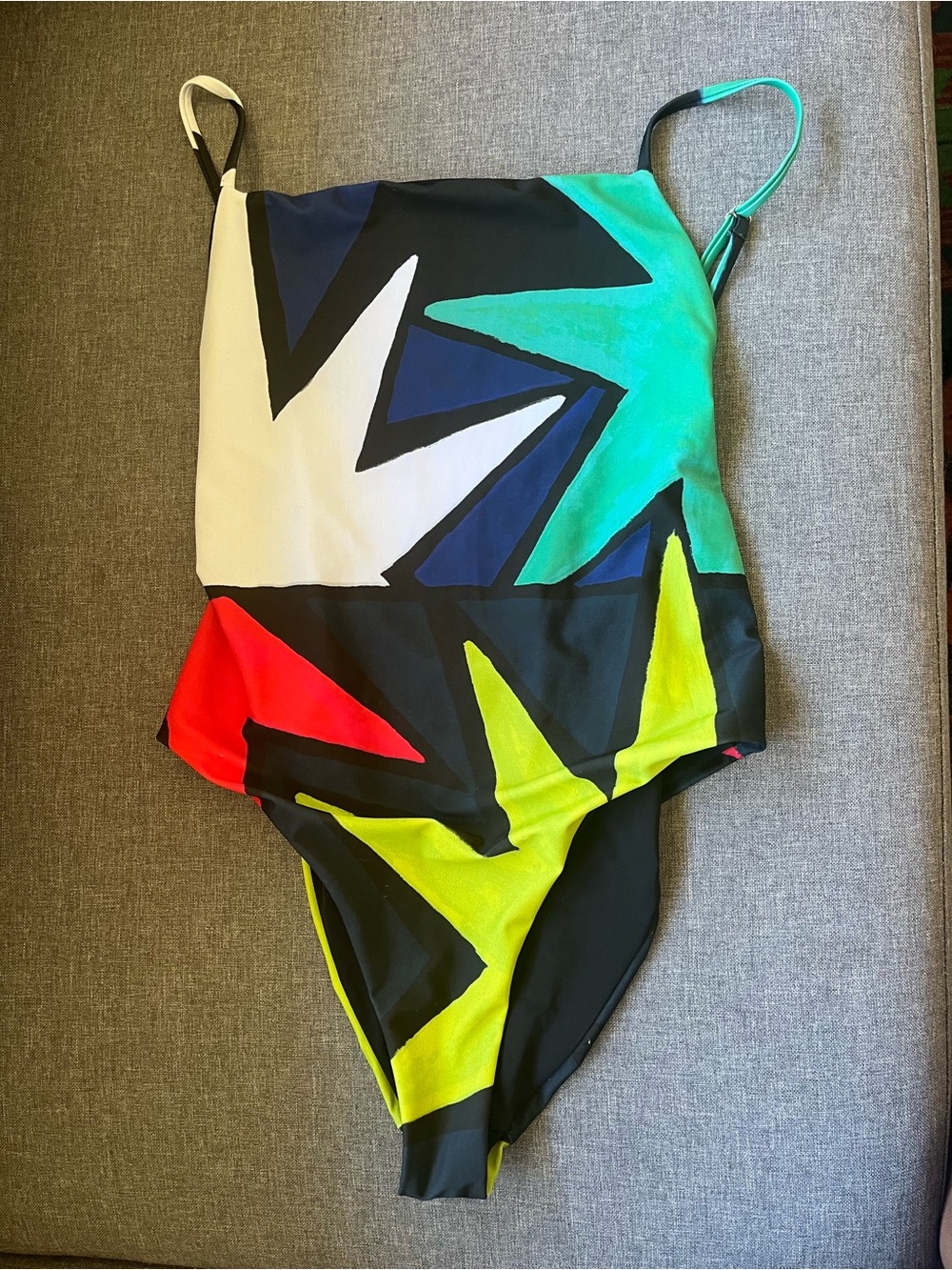 Mara Hoffman Superstar Marine High Leg One Piece Swimsuit Revolve - Small